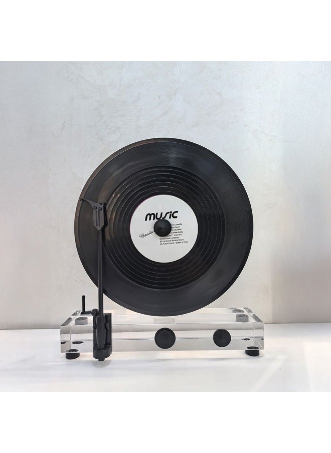 DANUBE HOME Danube Home Tuscany Crystal Vintage Record Player Figurine - 30X8X31 Cm Eye-Catching Home Decor Collection Transparent Black Decorative Accent For Living Room Decorative Home Accessories 