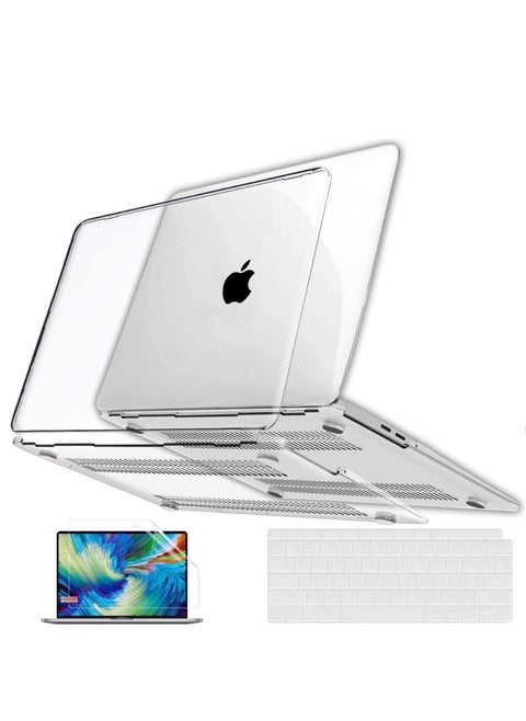 Case for MacBook Air 13.6 inch M2 A2681 2022 Release Crystal Clear Case Plastic Hard Shell & Keyboard Cover & Screen Protector Compatible with MacBook Air 13.6" Transparent
