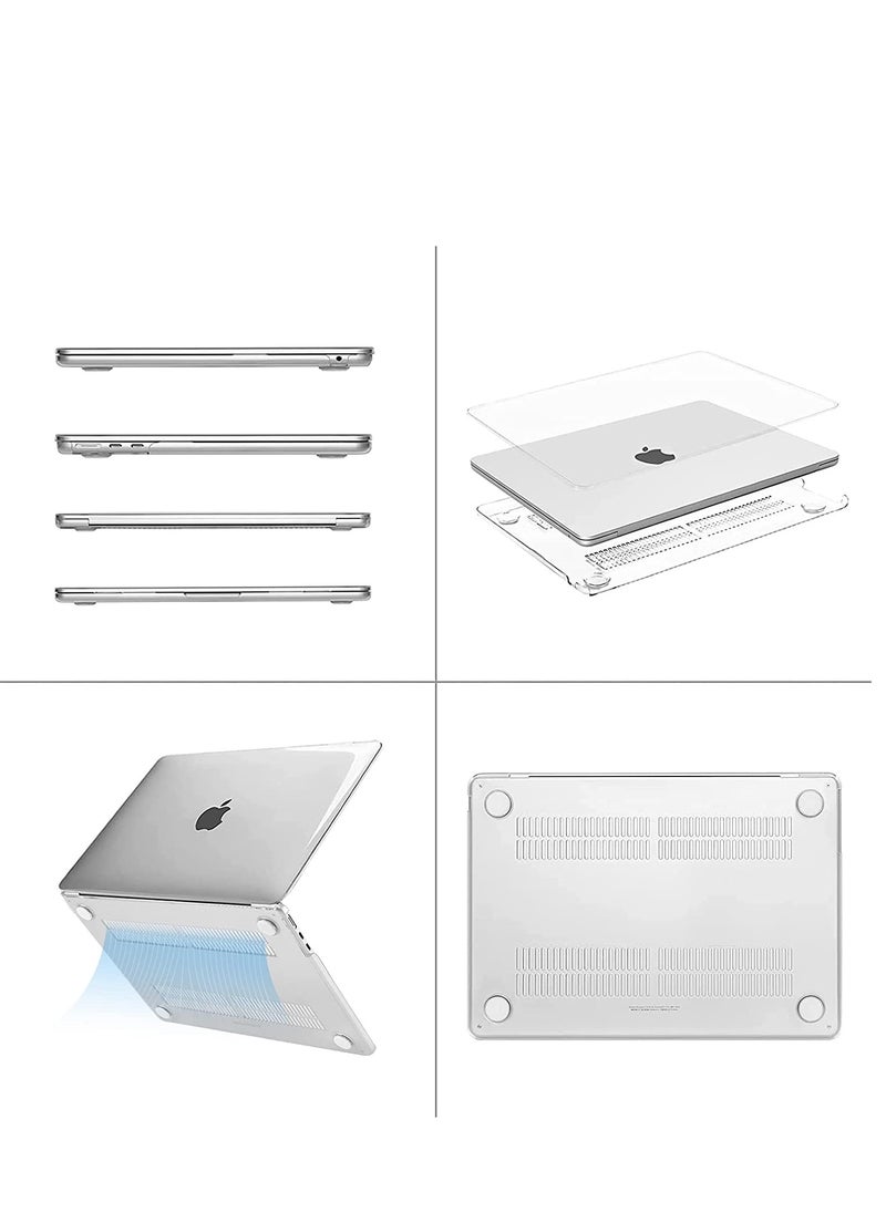 Generic - Case for MacBook Air 13.6 inch M2 A2681 2022 Release Crystal Clear Case Plastic Hard Shell & Keyboard Cover & Screen Protector Compatible with MacBook Air 13.6" Transparent - Image 1