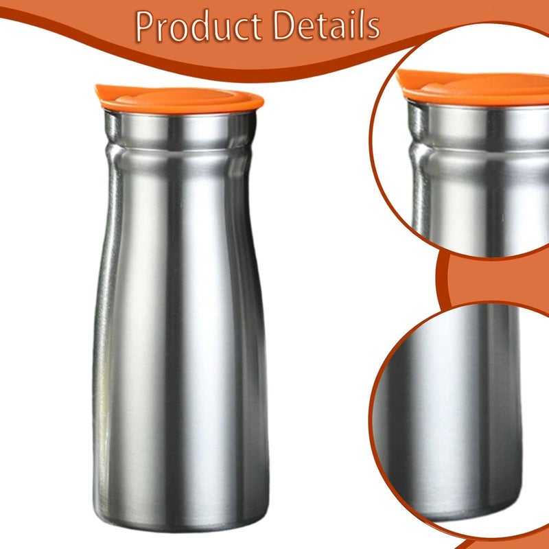 Thermal Coffee Carafe Stainless Steel Vacuum Insulated Kettle Drink Jug Water Pitcher Modern Sleek Body Leakproof Suitable for Family Gatherings Home, Orange no Handle - Image 1