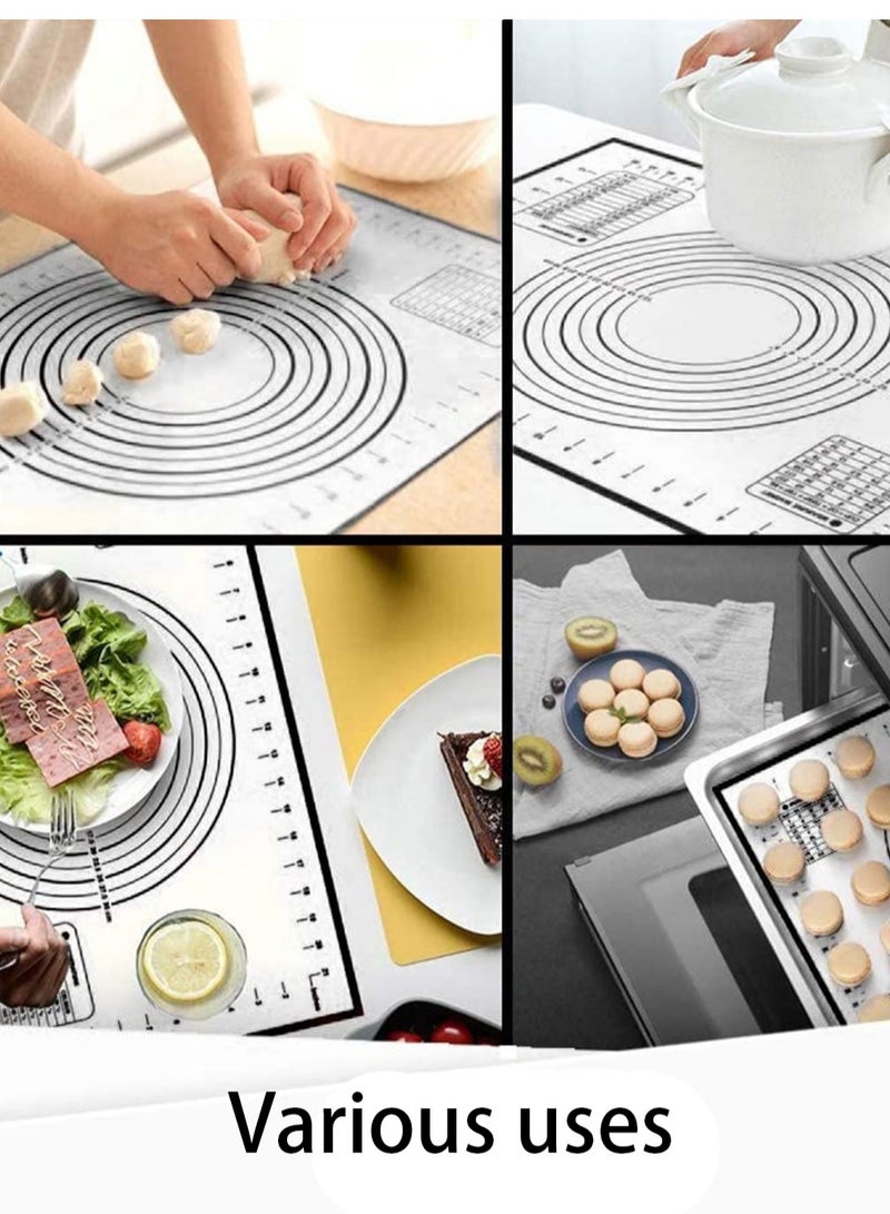 Silicone Baking Mat,Non-Slip Heat-Resistant Measuring Counter Mat,Dough Rolling Mat,Reusable Pie Crust Mat,black（60*40*0.35CM）  - Image 3