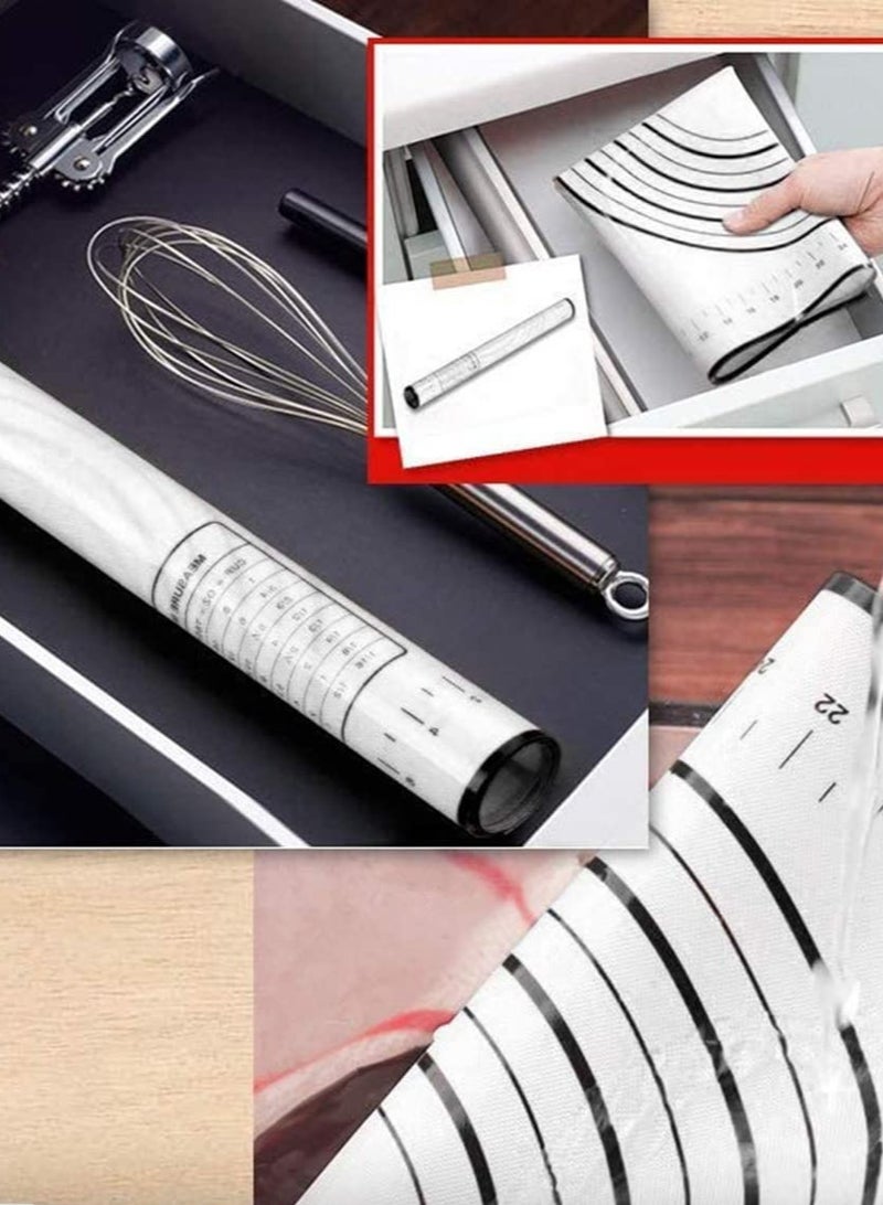 Silicone Baking Mat,Non-Slip Heat-Resistant Measuring Counter Mat,Dough Rolling Mat,Reusable Pie Crust Mat,black（60*40*0.35CM）  - Image 4