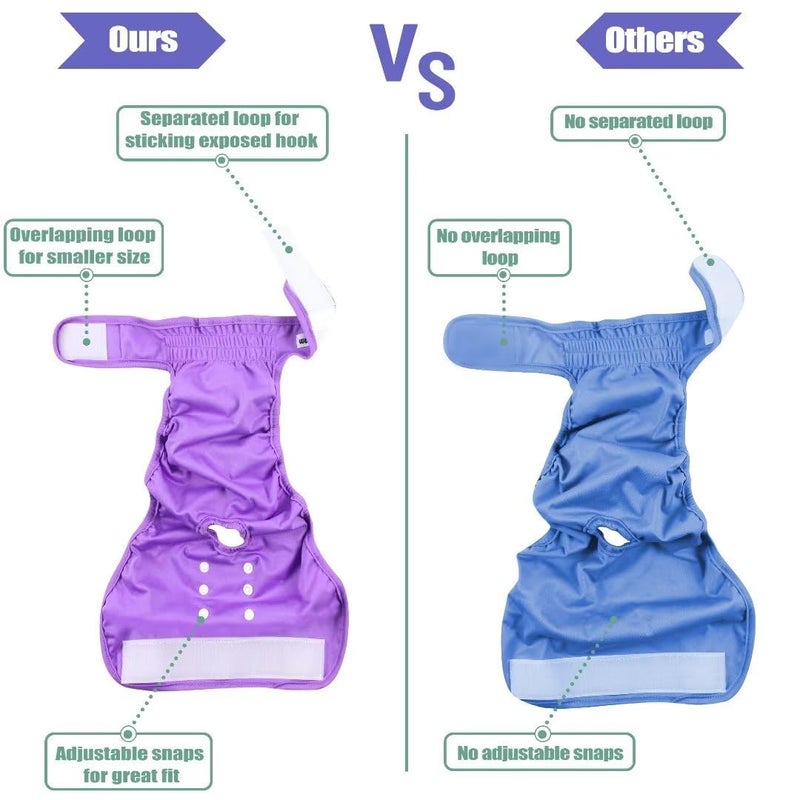 wegreeco Washable Reusable Premium Female Dog Diapers, Medium Large Small Dog Doggie Puppy & Doggy Diapers Female,Period Panties in Heat (Pack of 3, Large) - Image 3