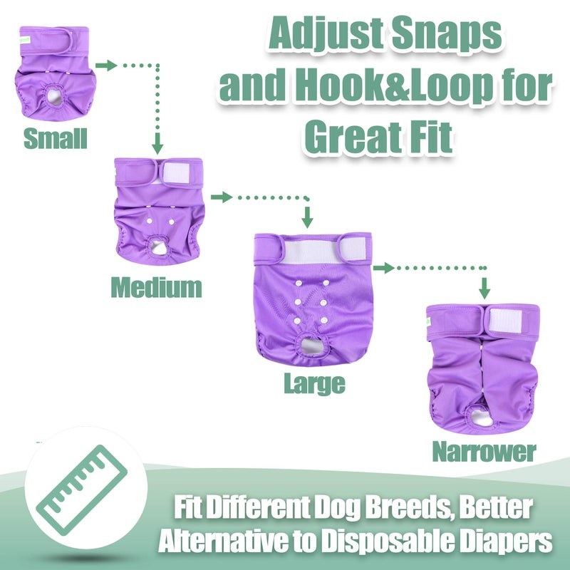 wegreeco Washable Reusable Premium Female Dog Diapers, Medium Large Small Dog Doggie Puppy & Doggy Diapers Female,Period Panties in Heat (Pack of 3, Large) - Image 4