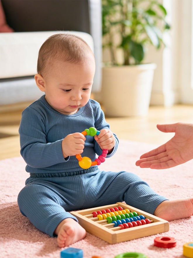 Babies Basic Premium Ribbed Cotton Long Sleeves Top and Bottom Set - Image 2