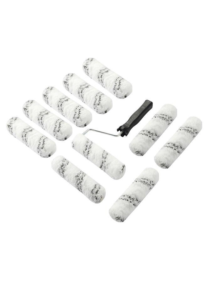 KUPOO Paint Roller 6 Inch 3/8 in Roller Naps,High-Density Microfiber Mini Roller with Frame,11 Piece Small Paint Roller Tool Kit for Oil and Water Based Paints, House Painting Supplies & DIY Craft Use - Image 1