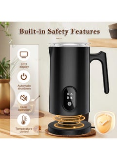 Necomi Milk Frother, Coffee Frother, 4 in 1 Electric Milk Steamer, Automatic Hot & Cold Frother for Coffee, Latte, Cappuccino, Macchiato, Hot Chocolate (Black)  - Image 4