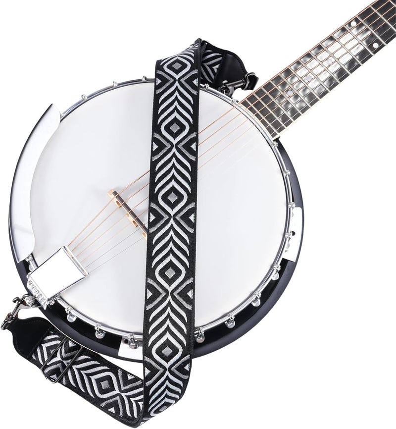 CLOUDMUSIC Purse Banjo Strap Guitar Strap For Handbag Shoulder Bag Jacquard Woven With Metal Hardware(Peacock Feather) - Image 2