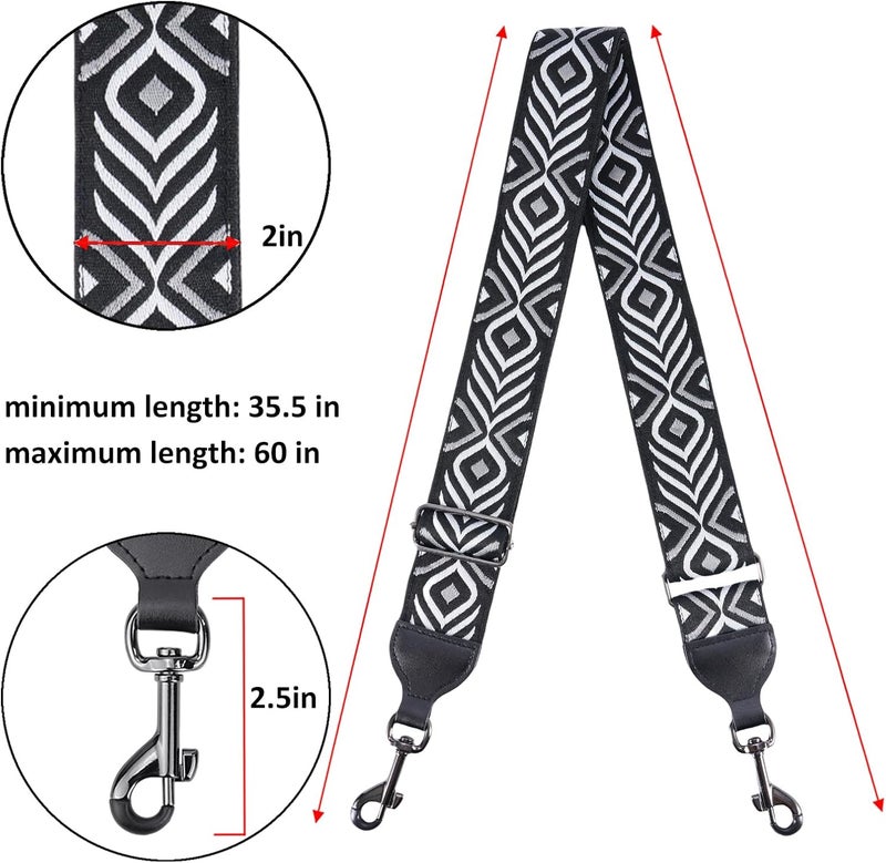CLOUDMUSIC Purse Banjo Strap Guitar Strap For Handbag Shoulder Bag Jacquard Woven With Metal Hardware(Peacock Feather) - Image 3