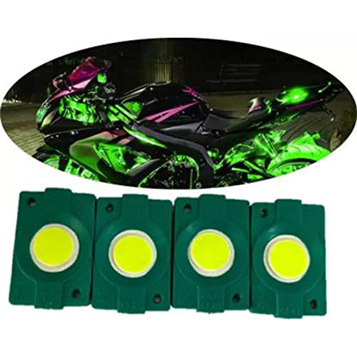 AUTOFRILL car accessories 4 Pcs Universal Patch Light Fancy Light for Bike Car Led Light car light interior bike light Body Lights for Car Motorbike Van Truck (Green) - Image 1