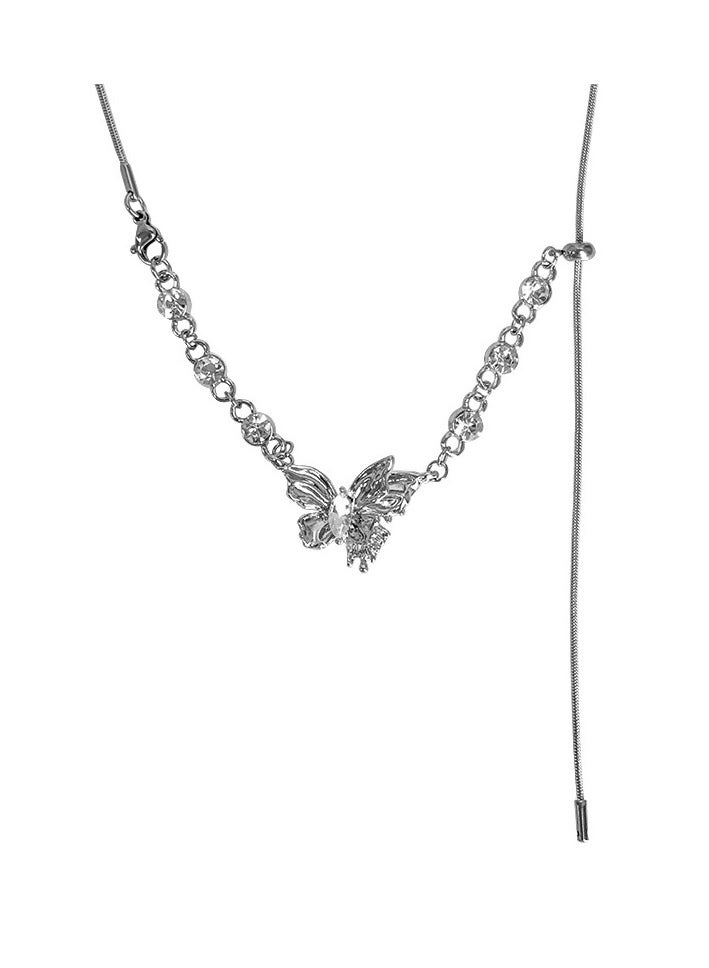 Goolsky Butterfly Zircon Tassel Necklace for Women – Luxury Autumn/Winter Streetwear Pendant | Small-Batch High-End Hoodie Chain  - Image 2