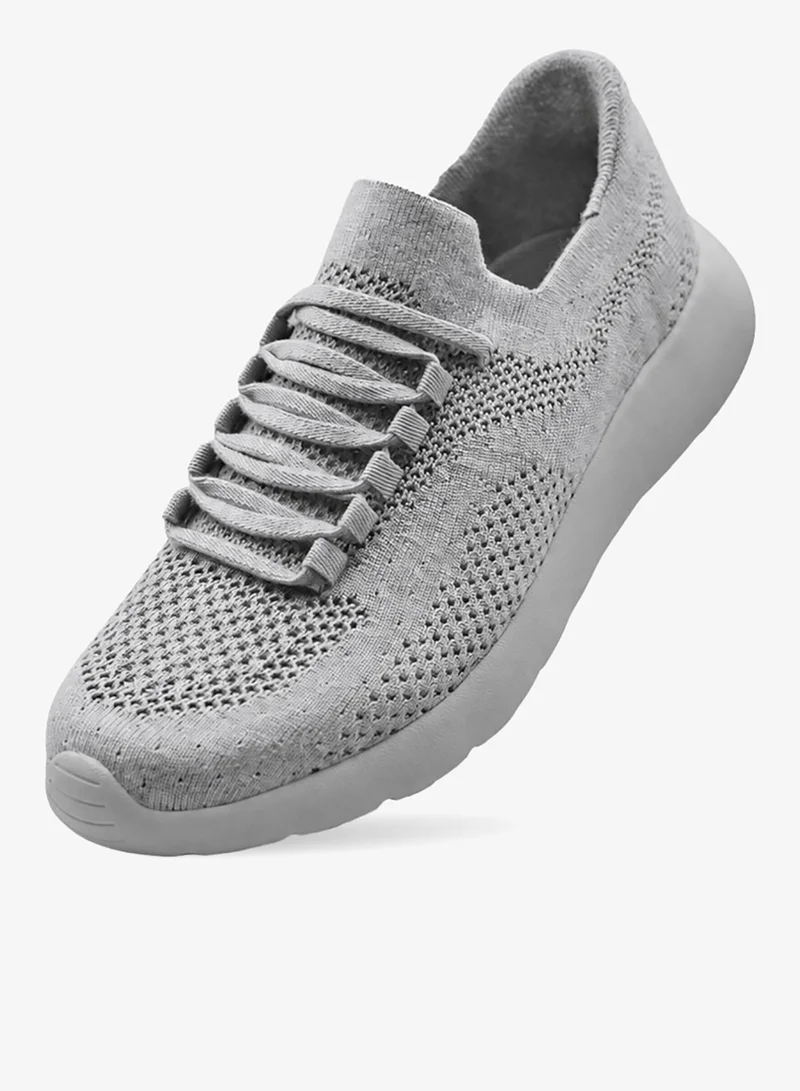 Duozoulu Light Grey Cloud Joy Silk Wool Trainer Low-Top Sneakers  | Best Price UAE