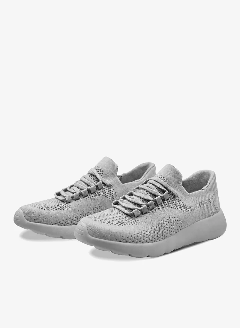 Duozoulu Light Grey Cloud Joy Silk Wool Trainer Low-Top Sneakers  | Best Price UAE