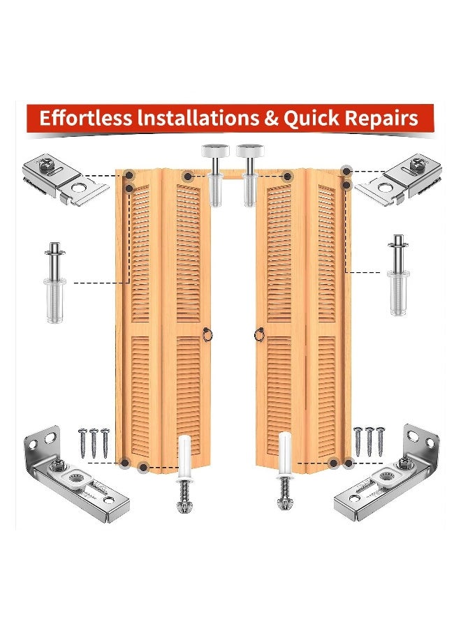 Generic - Bifold Door Hardware Repair Kit Repair Replacement Parts for 7/8 to 1 Track Folding Pocket Door Replacement Parts Set Include Top Bottom Pivots Bracket and Guide Wheel - Image 1