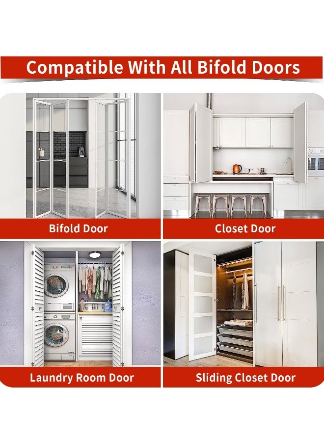 Generic - Bifold Door Hardware Repair Kit Repair Replacement Parts for 7/8 to 1 Track Folding Pocket Door Replacement Parts Set Include Top Bottom Pivots Bracket and Guide Wheel - Image 1