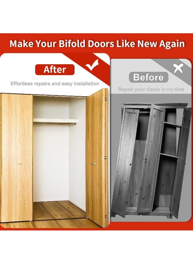 Generic - Bifold Door Hardware Repair Kit Repair Replacement Parts for 7/8 to 1 Track Folding Pocket Door Replacement Parts Set Include Top Bottom Pivots Bracket and Guide Wheel - Image 1