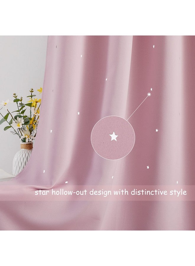NICETOWN ستائر نيك تاون بتصميم نجوم وردية لغرفة البنات، ستائر تعتيم جميلة للنافذة تباع كزوج من 2 (وردي فاتح، 34 بوصة × 45 بوصة) - Image 3