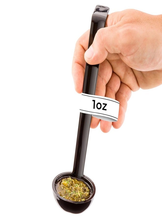 ريستورنت وير مغرفة تقديم سعة 1 أونصة من أدوات المطاعم، مغرفة بمقبض معقوف - مغرفة بلاستيكية سوداء قابلة لإعادة الاستخدام وآمنة للغسل في غسالة الأطباق، مثالية للتقليب والسكب والتقديم - Image 2