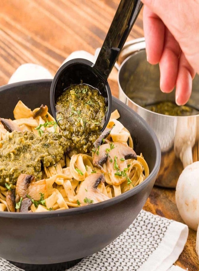 ريستورنت وير مغرفة تقديم سعة 1 أونصة من أدوات المطاعم، مغرفة بمقبض معقوف - مغرفة بلاستيكية سوداء قابلة لإعادة الاستخدام وآمنة للغسل في غسالة الأطباق، مثالية للتقليب والسكب والتقديم - Image 3