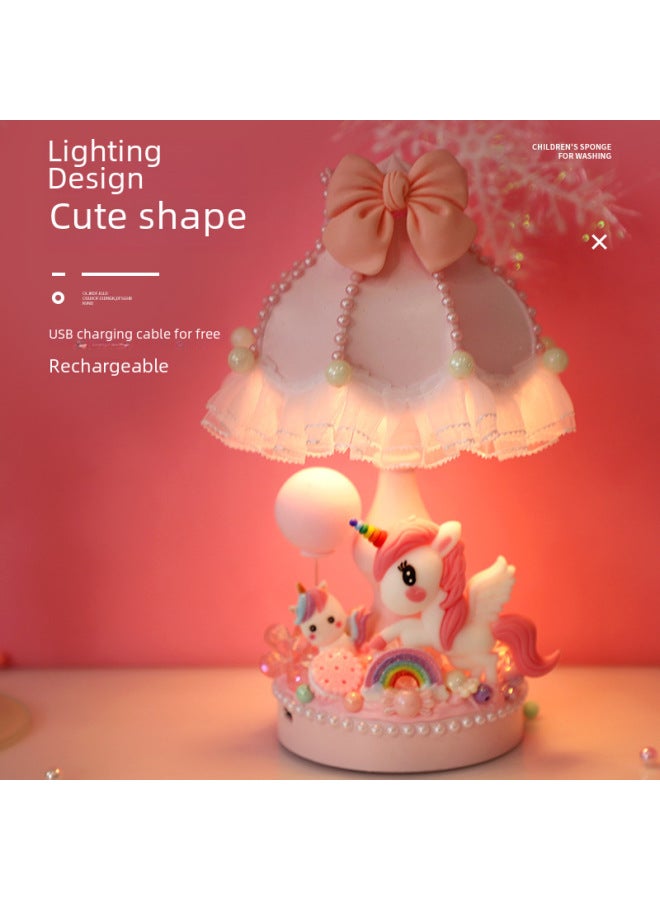 DIY Cream Glue Small Table Lamp Retro Nightlight Creative Handmade Cartoon Jewelry Decorations Girl Toys-Specifications:Meng Chong Small Table Lamp Ling Nana  - Image 3