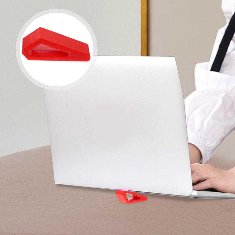 حامل كمبيوتر محمول أحمر قابل للتعديل 2 قطعة حامل رافع تبريد محمول للاستخدام المكتبي - Image 4