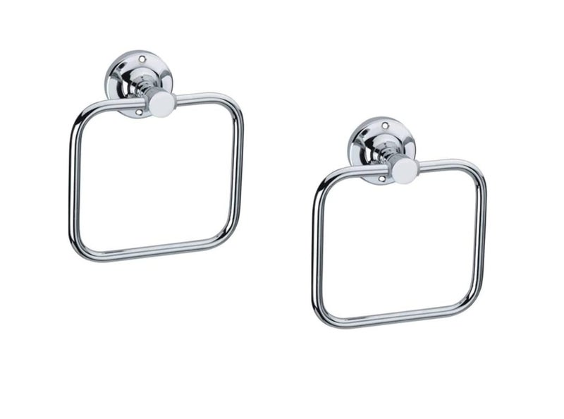 KC KC Stainless Steel Towel Ring for BathroomWash BasinNapkinTowel HangerBathroom Accessories Set of 2 Square  - Image 1