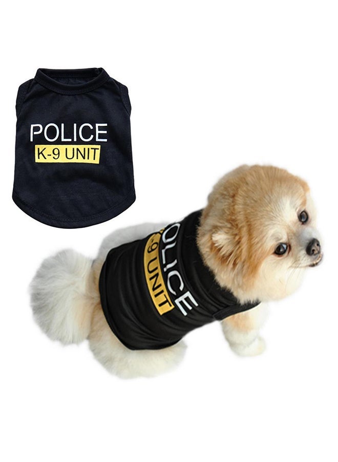 NIBEMINENT Vest Puppy Police Letters T-Shirt Summer Pet Apparel Black - Image 2