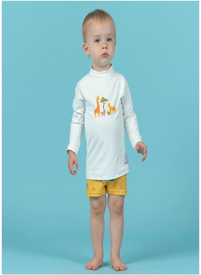 NABAIJI NABAIJI by DECATHLON, Baby Anti-UV Long-Sleeved T-Shirt Sun Protection & Soft SAVANNAH Print  - Image 1