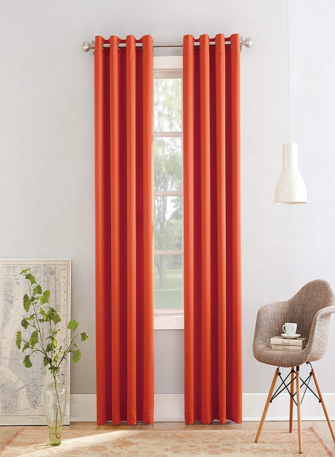 Sun Zero Becca Energy Efficient Grommet Curtain Panel, 40" x 95", Tangerine - Image 4