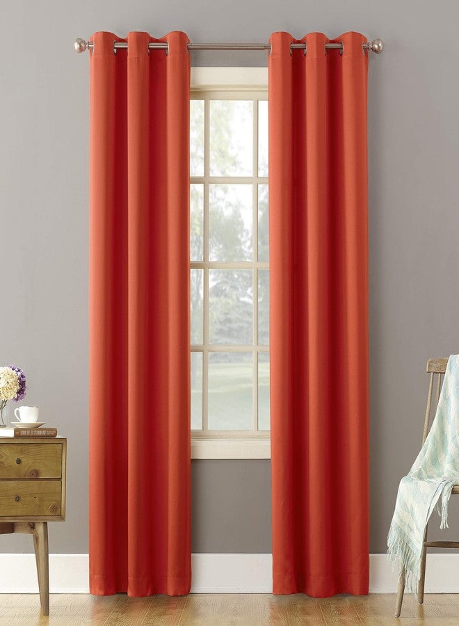 Sun Zero Becca Energy Efficient Grommet Curtain Panel, 40" x 95", Tangerine - Image 1