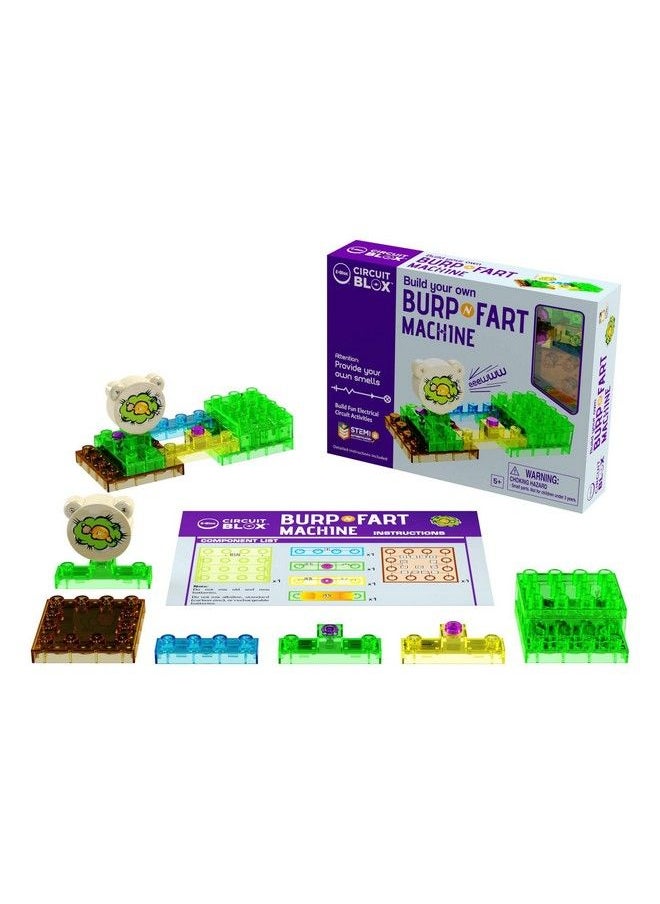 E-Blox - Building Blocks Stem Circuit Kit Build Your Own Burp & Fart Machine Add Funny Sounds To Brick & Structure Science Projects Birthday & Gag Gift Boys Girls 5+ - Image 1