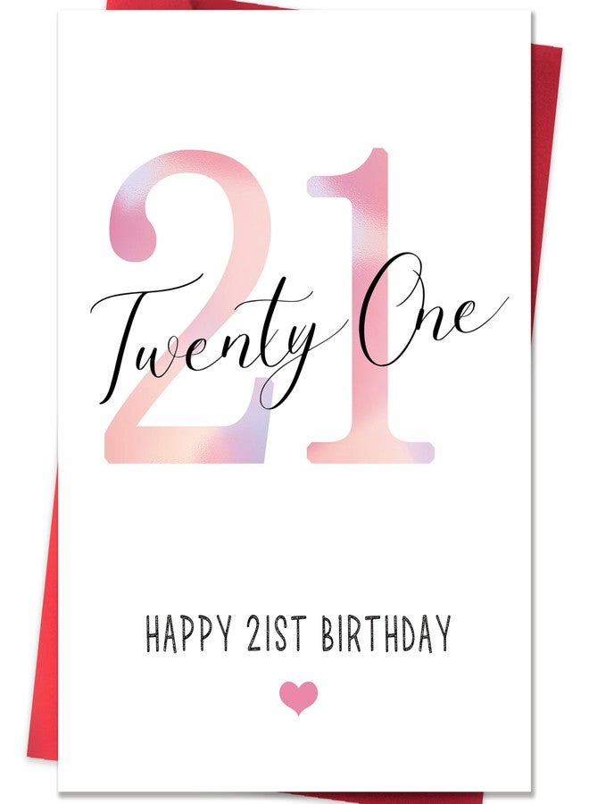 IDU 21st Birthday Card for Her,21st Birthday Gifts & Decorations for Women & Female,21 Year Old Birthday Gifts Card for Girl Sister Daughter Friend Bestie - Image 1