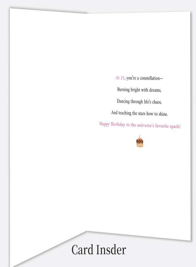 IDU 21st Birthday Card for Her,21st Birthday Gifts & Decorations for Women & Female,21 Year Old Birthday Gifts Card for Girl Sister Daughter Friend Bestie - Image 5