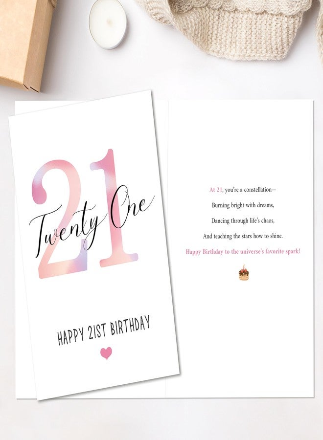 IDU 21st Birthday Card for Her,21st Birthday Gifts & Decorations for Women & Female,21 Year Old Birthday Gifts Card for Girl Sister Daughter Friend Bestie - Image 2