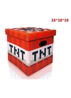 General Minecraft TNT Block-38cm Lid Storage Container, Foldable Fabric Container, Cube Organizer with Handles, Shelf Compartments, Cabinets  - Image 1