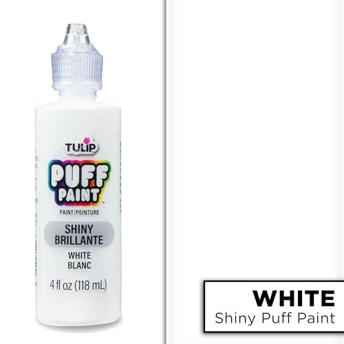 Tulip Puff Fabric Paint , Permanent Craft Paint for Clothes, DIY Projects, Notoxic, 4 fl oz, Shiny White - Image 2