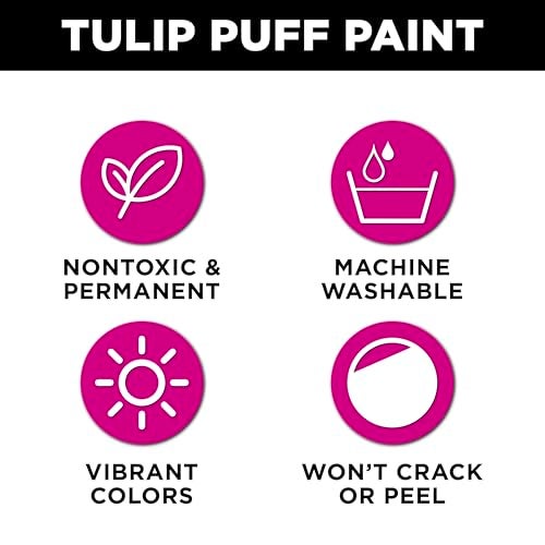 Tulip Puff Fabric Paint , Permanent Craft Paint for Clothes, DIY Projects, Notoxic, 4 fl oz, Shiny White - Image 3
