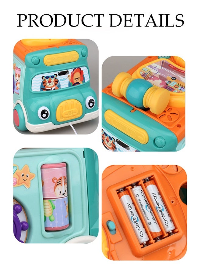 DUNISO Pounding Toys for Toddlers Early Educational Toy Pull Along Bus Gopher Toy 6in1 Baby Sensory Toys Playing Hammering Game Children's Puzzle Baby Toy Grasping Handle Hammering Game for Toddler Kid Boy Girl - Image 5