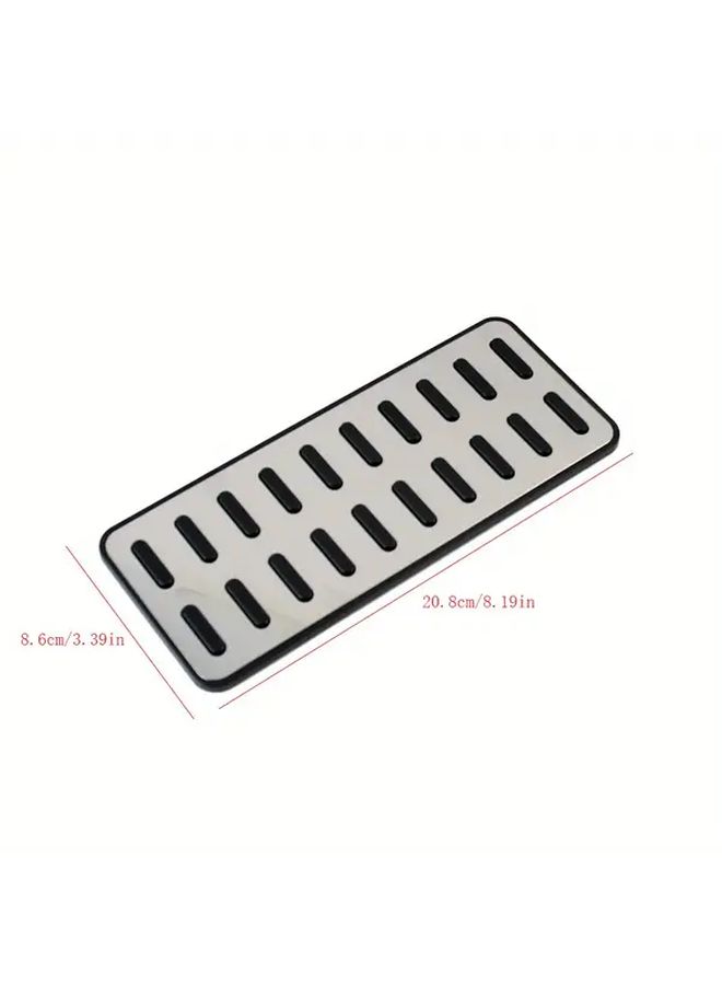 Universal Silvery Stainless Steel Car Footrest Durable Cover Universal Size - Image 2