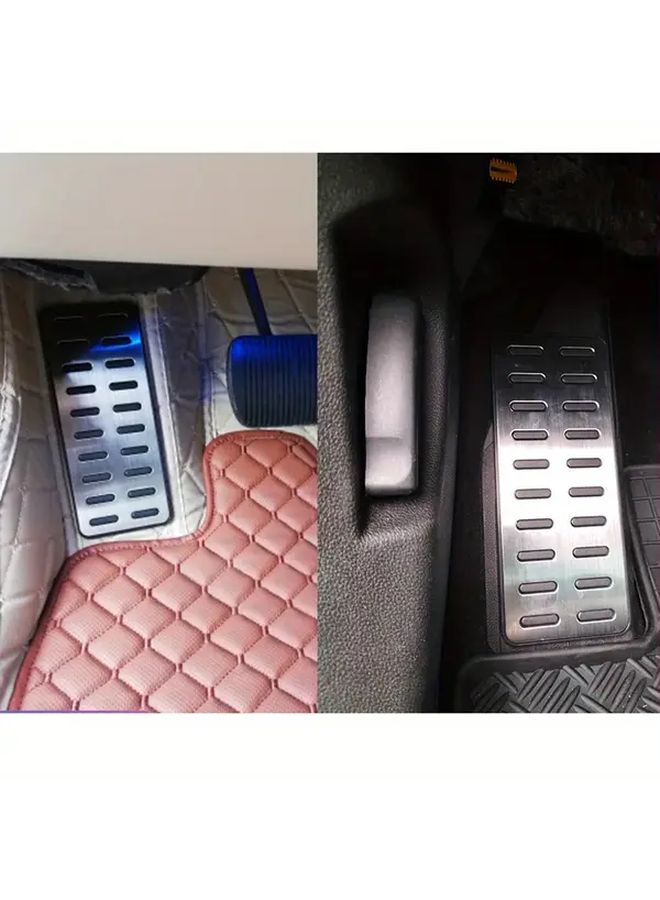 Universal Silvery Stainless Steel Car Footrest Durable Cover Universal Size - Image 4