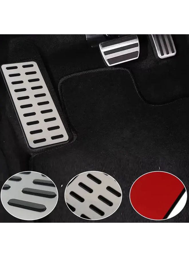 Universal Silvery Stainless Steel Car Footrest Durable Cover Universal Size - Image 1