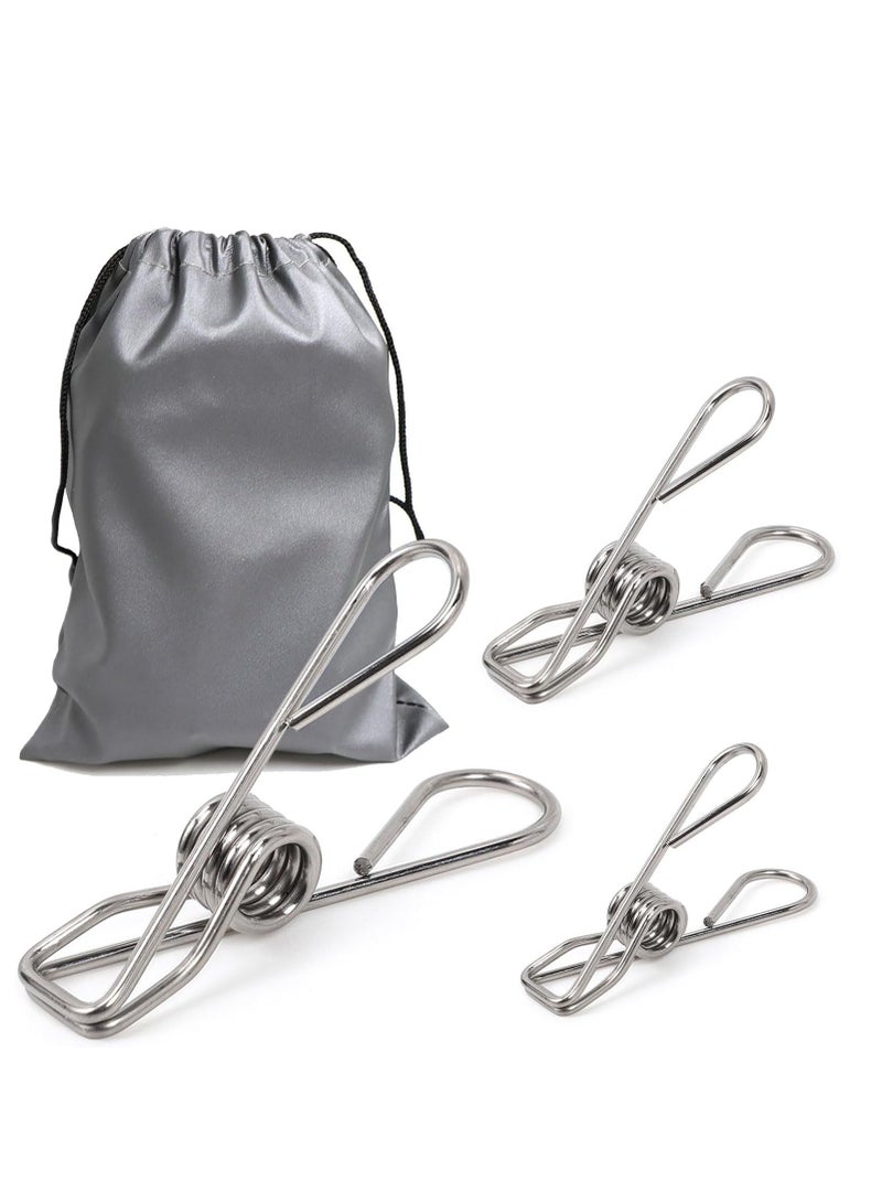 general 40 Pack Extra Large Clothes Pins Heavy Duty, 304 Stainless Steel Clothes Pins with Waterproof Bag, Metal Clothespins Assorted Size, 2.4/2.6/3.4 Inch  - Image 1