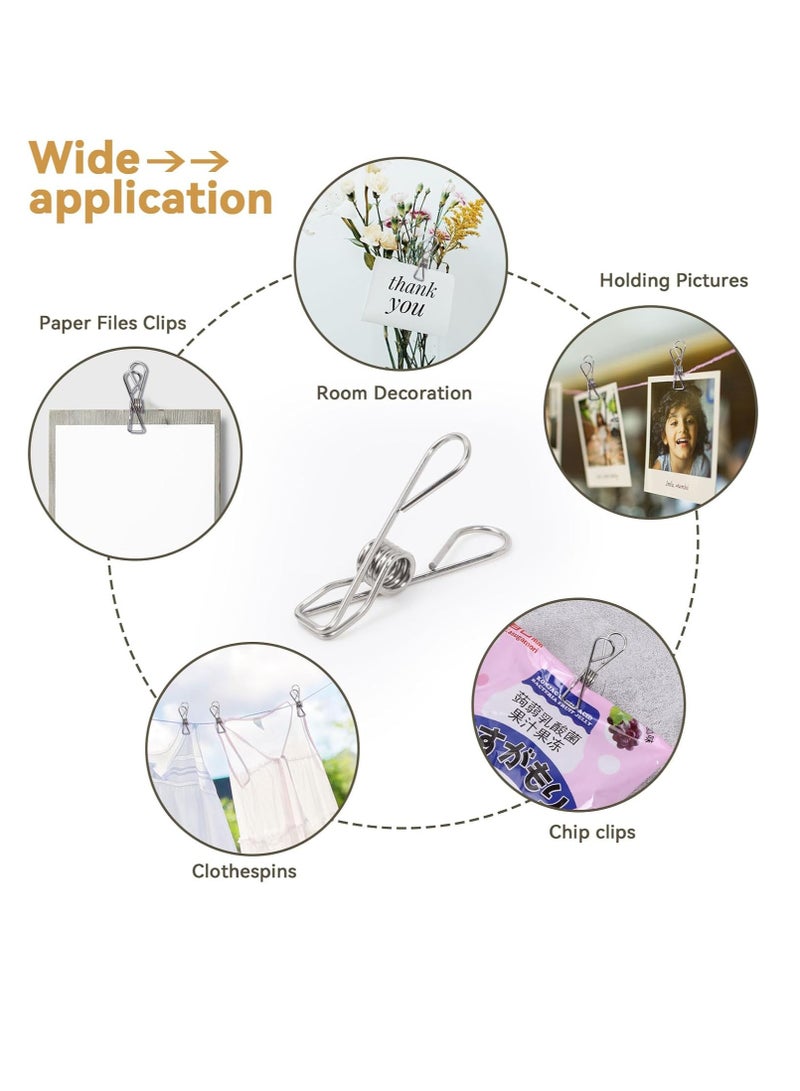 general 40 Pack Extra Large Clothes Pins Heavy Duty, 304 Stainless Steel Clothes Pins with Waterproof Bag, Metal Clothespins Assorted Size, 2.4/2.6/3.4 Inch  - Image 5