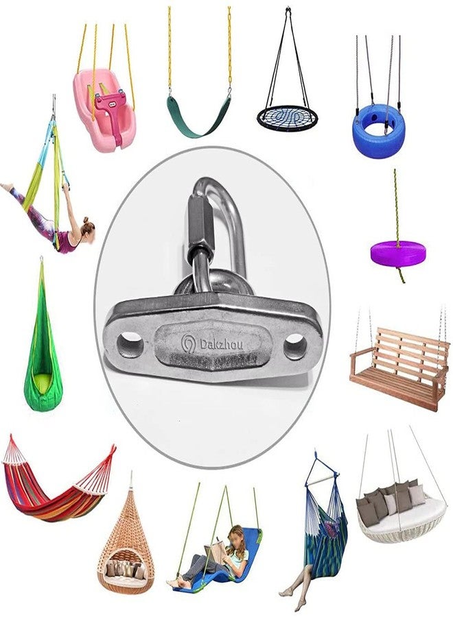 Dakzhou Of2 Heavy Swing Hangers Stainless Steel 304 Rust-Proof Playground Porch Yoga seat Hanger Swing Hammock Chair Suspension kit Indoor and Outdoor 2000 pounds Capacity 2 carabiners - Image 4
