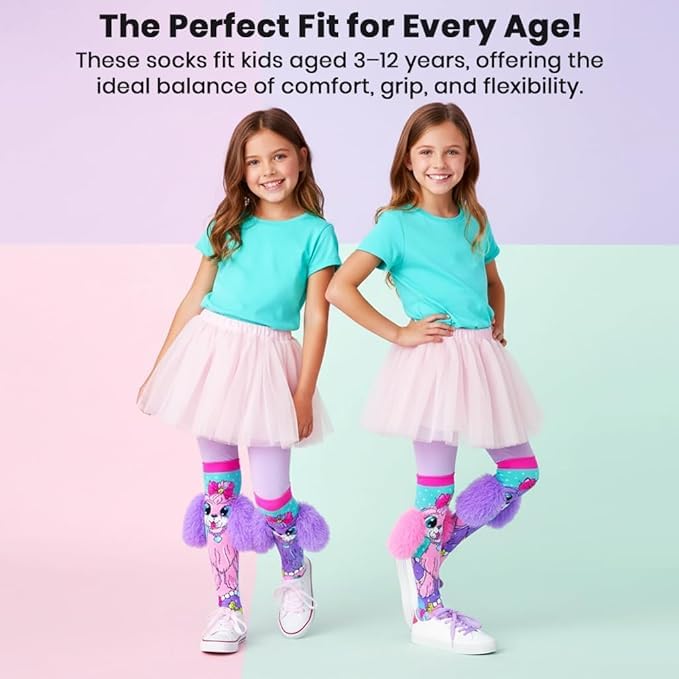 KRySt Girls' Knee-High Socks | 3D Printed Colorful Long Socks | Soft, Comfortable & Stretchy | Age 3–12 Years (1, Lady Dog) - Image 2
