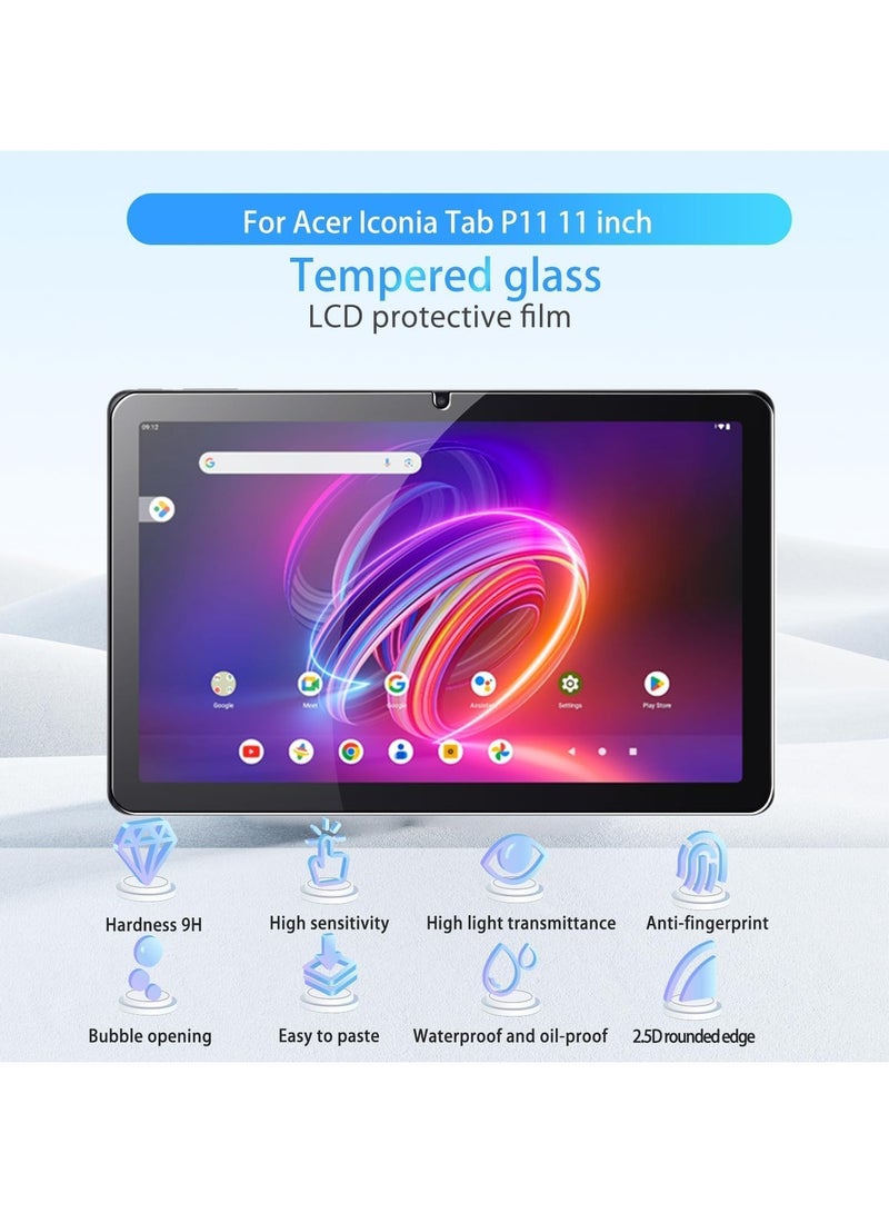 general 【2 Pack】 Screen Protectors Compatible with Acer Iconia Tab P11 11 inch 2024, Tempered Glass Film, HD 9H Hardness Scratch Resistant Fingerprint Protector for Iconia Tab P11 P11-11-8113 - Image 2