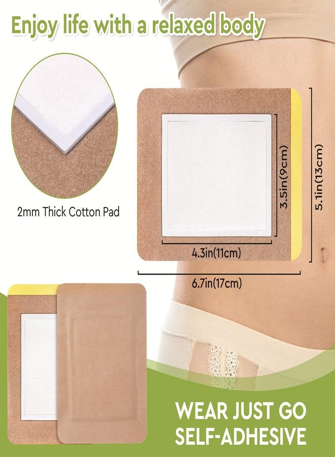 STFOCE 20pcs Castor Oil Pack Wrap, Portable Self-Adhesive, Disposable Castor Oil Pack Organic Cotton for Stomach, Liver, Belly & Entire Body, No Leaks, No Irritation, Stick Overnight (Kahaki) - Image 5