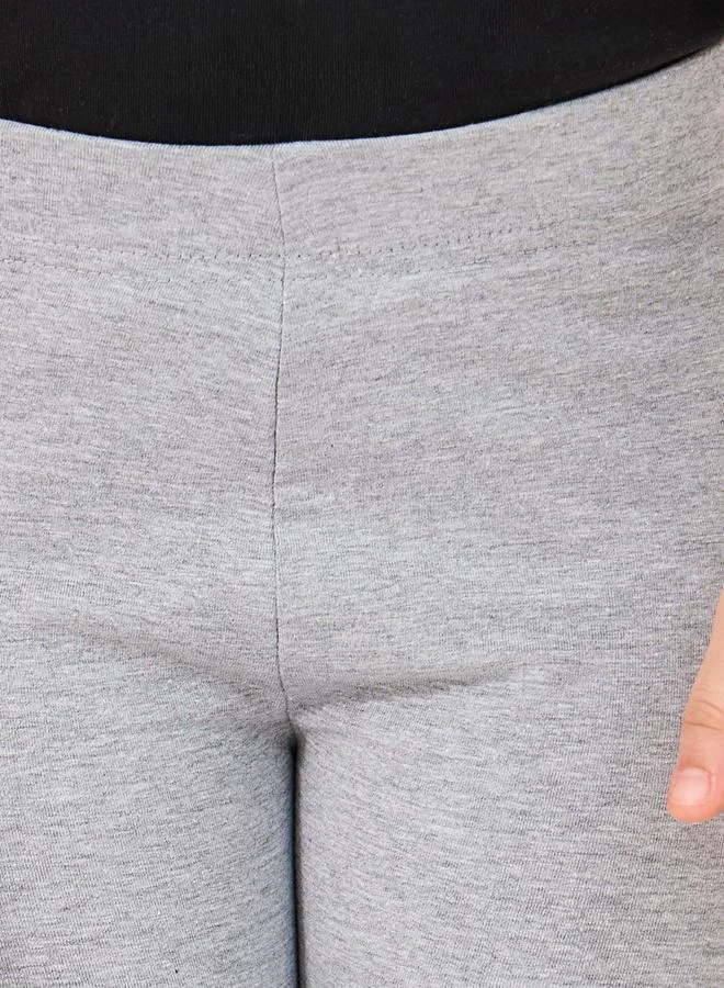 Styli Styli Solid Elastic Waistband Cotton Leggings