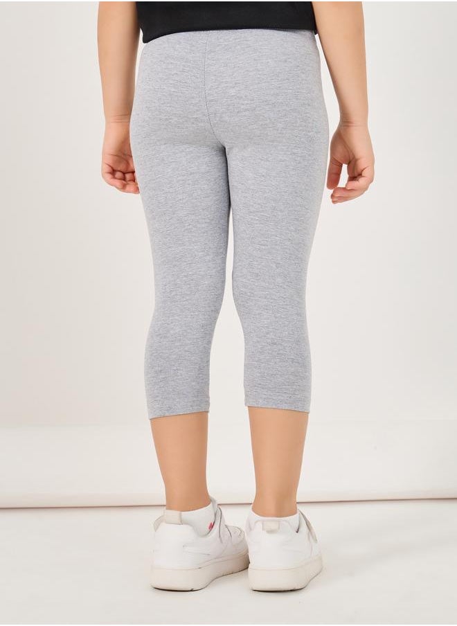 Styli Styli Solid Elastic Waistband Cotton Leggings  - Image 4