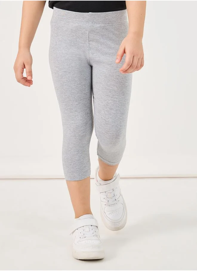 Styli Styli Solid Elastic Waistband Cotton Leggings